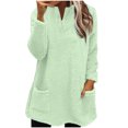 thumbnail image 1 of Birdeem Womens Round- Neck and Winter Loose Solid Pocket Warm Long Sleeve Tops, 1 of 1
