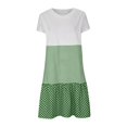 thumbnail image 4 of CHUANK Robes en Lin pour Femmes Été Grande Taille Manches Courtes Col en V Longueur Genou Robe Ample Décontractée Confortable Robe de Plage Soldes de Liquidation 2024, 4 of 7