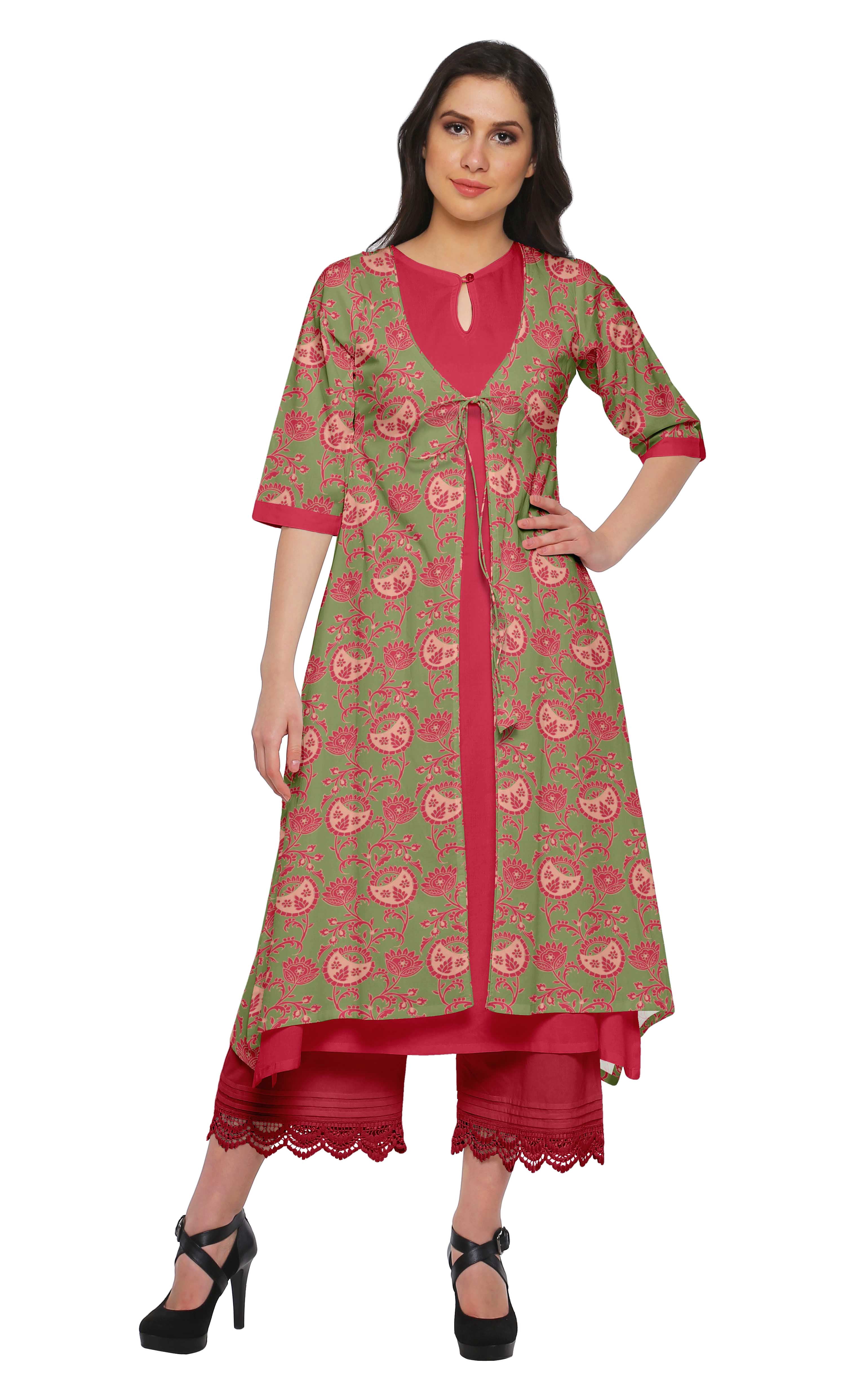 Moomaya 3 Pcs Indian Clothing For Women Chanderi Ethnic Wear Partywear Clothing