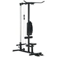 thumbnail image 1 of Soozier Lat Pull Down Machine Cable Station with Flip-Up Footplate, Black, 1 of 9