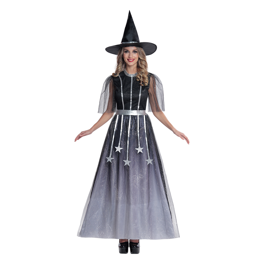 Partyholic costume de sorcière étoilée pour femme, taille moyenne