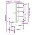 thumbnail image 4 of vidaXL Wardrobe SENJA Rattan Look Brown 90x55x175 cm Solid Wood Pine, 4 of 5