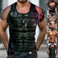 thumbnail image 4 of Lefu Men 3D Muscle Tattoo Print T-Shirt Short Sleeve Digital Printing Shirts Tops Tee, 4 of 9