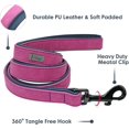 thumbnail image 4 of Hongkaii Soft Padded Leather Dog Collar and Leash Set, Heavy Duty Dog Leash and Collar Set with Metal Buckle, Breathable Dog Collars with 4FT Leather Dog Leash for Small Medium Large Dogs, Purple, L, 4 of 8