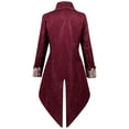 thumbnail image 3 of Penkiiy Manteau Queue-de-Pie pour Hommes Liquidation Hommes Patchwork Col Rabattu Manches Longues Cosplay Manteau Queue-de-Pie Bordeaux Manteau Queue-de-Pie, 3 of 8