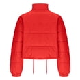 thumbnail image 5 of hoksml Women's Cropped Puffer Jacket with Drawstring Hem, Stand Collar Boxy Zip Front Casual Streetwear Short Jacket, 5 of 5