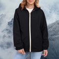 thumbnail image 4 of Comdrip Veste Légère pour Femmes! Veste Chaude Coupe-Vent Imperméable à Blocs de Couleur pour Femmes, Coupe-Vent d'Extérieur, Veste de Randonnée, Veste de Randonnée pour Femmes, Légère, Noire, 3TG, 4 of 5