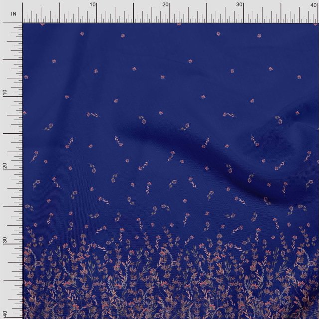 Soimoi Poly Georgette Fabric Leaves & Berries Panel Fabric Prints by Yard 52 Inch Wide