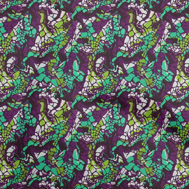 oneOone Cotton Silk Purple Fabric Abstract Sewing Material Print Fabric By The Yard 42 Inch Wide