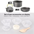 thumbnail image 1 of Camping Cookware Kit Kitchen Tableware with Folding Handle Camping Cooking Mess Kit Hiking Picnic Traveling Fishing Backpacking Cooking Supplies Orange, 1 of 9