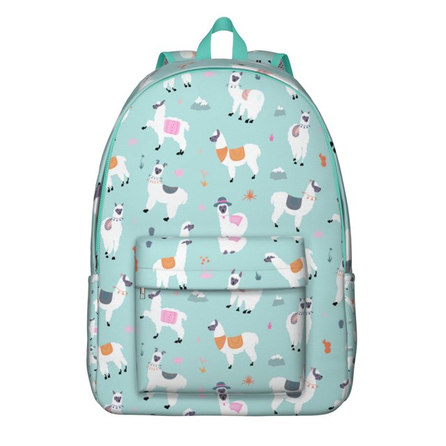Funny Alpaca Backpack – Cute Llama Pattern Bookbag with Cartoon Design for School and Outdoor Activities