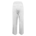 thumbnail image 4 of WEIYLL Womens Pants Work Straight Wide Leg Button Down High Elastic Waisted Pockets White Trousers size XXXXL, 4 of 5