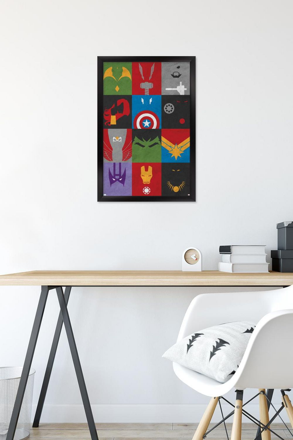 Marvel Comics - Avengers - Minimalist Grid Wall Poster, 14.725" x 22.375" Framed