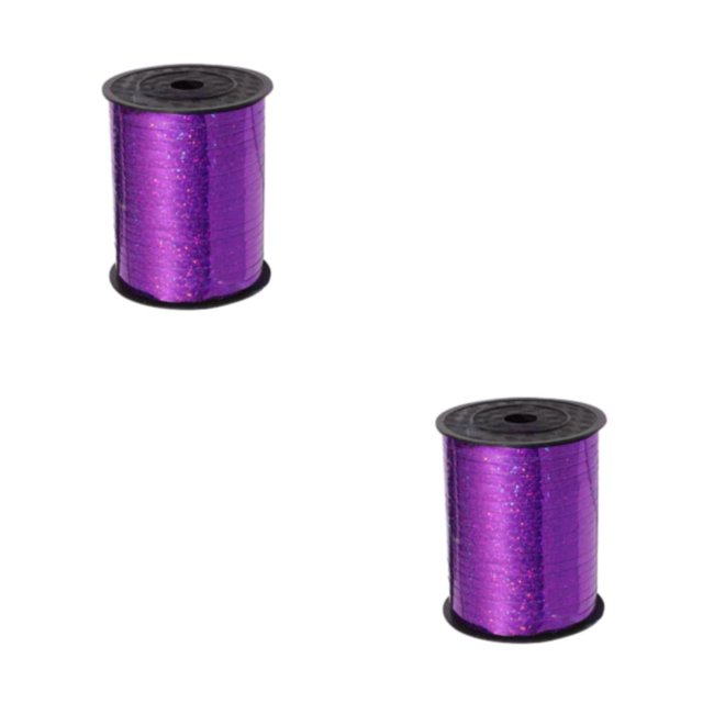 Youkk Plastic Ribbon Sparkling And multifunctional For Wedding And Party Decorations Sturdy Golden Curled Ribbon Purple ribbon 2Set