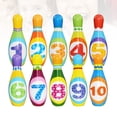 thumbnail image 4 of EeaseCA Small Solid Bowling Play Set Colorful Pattern Bowling Playthings Sports Bowling Games Educational Toy for Kids Children, 4 of 8