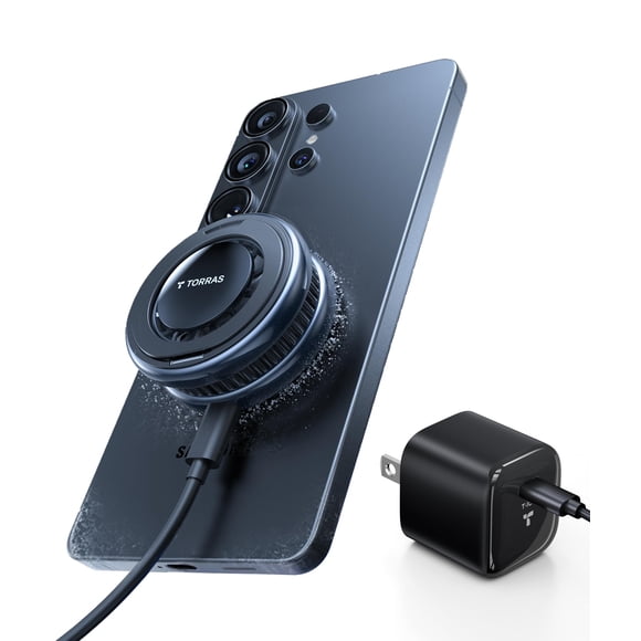 TORRAS PolarCircle Qi2.2 Wireless Charger, 25W Cooling Magnetic Pad for Samsung Galaxy S26/S25, Wireless Charger for iPhone 17/16