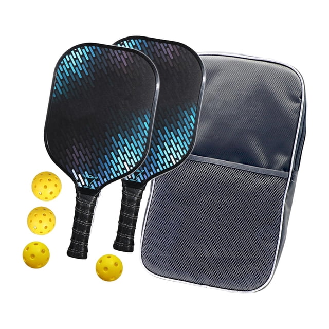 jinwen Premium Pickleball Paddles Set and Portable Storage Bag 2 Rackets Nonslip Grip 4 Blue