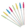 thumbnail image 2 of pitrice 50PCS Eyelashes Crystal Handle Brush Mascara Wands Applicator Cosmetic Brush Disposable Make Up brushes,Green, 2 of 7