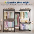 thumbnail image 4 of QinaQin Heavy-Duty Metal Clothes Rack - Freestanding Wardrobe Storage System - Adjustable Shelves and Hanging Rods - Large Storage Capacity, Suitable for Bedrooms and Laundry Rooms, 4 of 7