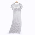 thumbnail image 2 of AherBiu Nuisettes pour Femmes avec Soutien-Gorge Intégré Manches Courtes Col Ras du Cou Pyjamas Vêtements de Nuit Confortables Doux Longue Robe de Nuit, 2 of 5