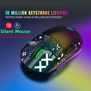 Sentmoon 2.4GHz Bluetooth Wireless Mouse Gaming Mouse 3 Mode RGB Backlight Wireless Optical USB Gaming Mouse 3600DPI Rechargeable Mute Mice Deals of the Day Clearance Prime