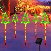Solar Christmas Lights Led Outdoor Decorations Waterproof Solar Powered Courtyard Pathway Lighting | Rechargeable Battery Operated Night Light for Garden Patio Yard | Holiday Decoration