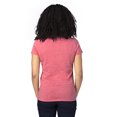 thumbnail image 2 of T-Shirt à Manches Courtes Col en V pour Femmes - Rouge Chiné - L, 2 of 3
