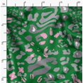 thumbnail image 2 of Soimoi Green polyester Crepe Fabric Leopard Animal Skin Printed Fabric 1 Yard 52 Inch Wide, 2 of 6