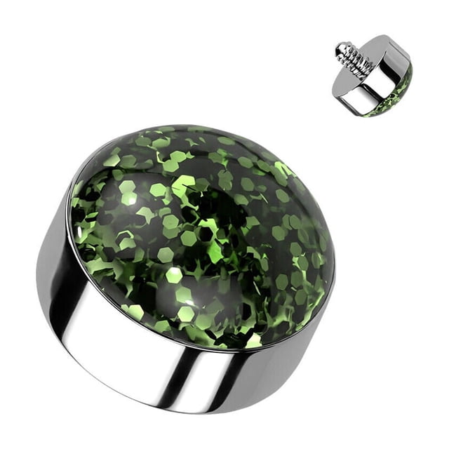 BodyJewelryOnline 14GA Internally Threaded Glitter Dome CZ Dermal Anchor Microdermal From Men Women