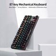 thumbnail image 2 of 87-key Mechanical Keyboard Wired Keyboard RGB Backlit Keyboard Blue Switch/ 26-key Rollover/ Multimedia Combination Keys White, 2 of 8