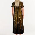 thumbnail image 4 of Robe d'Été pour Femmes 2024 Mode Grande Taille Décontractée Manches Courtes Col Rond Robe Fluide à Étages Robe de Plage avec Poches Imprimé Brillant 50 % de Réduction!, 4 of 8
