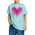thumbnail image 4 of Posijego T-Shirts de la Saint-Valentin pour Enfants, T-Shirt Graphique avec Cœur, Garçons Filles, Col Rond, Manches Courtes, Hauts Mignons, 4 of 4