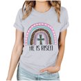thumbnail image 1 of EGNMCR Chemise de Pâques pour Femmes Imprimé de Pâques Manches Courtes Col Rond T-Shirt pour Femmes, 1 of 3