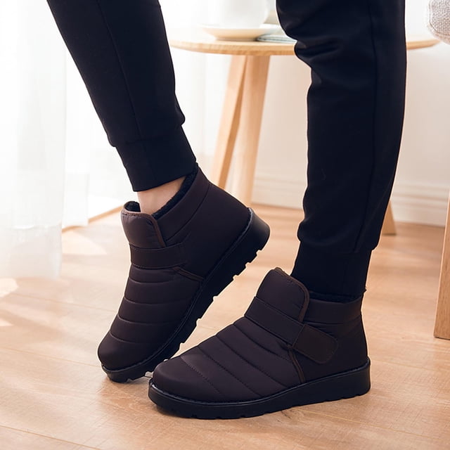 Bottes d'Hiver Femmes Imperméables Chaussures de Neige Plates Bottines Décontractées Chaussures Grande Taille