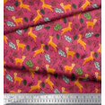 thumbnail image 3 of Soimoi Rayon Fabric Leaves & Reindeer Animal Print Fabric by Yard 42 Inch Wide, 3 of 3