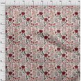 thumbnail image 4 of oneOone Polyester Spandex Red Fabric Floral Retro Fabric For Sewing Printed Craft Fabric By The Yard 56 Inch Wide, 4 of 5