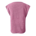 thumbnail image 3 of Womens Tops Dressy Casual Cap Sleeve Asymmetrical V Neck Work Shirts Blouses, 3 of 4