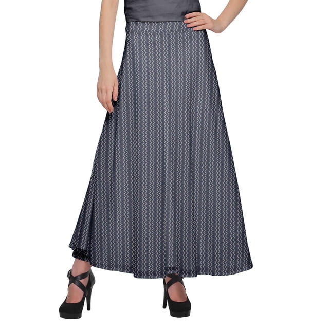 Moomaya Jupe Longue en Rayonne Imprimée pour Femmes Grande Taille Jupe Maxi à Taille Nouée