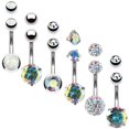 thumbnail image 1 of BodyJ4You 6PCS Belly Button Rings 6 Replacement Balls 14G Stainless Steel Aurora CZ Navel Body Jewelry, 1 of 6