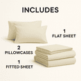 thumbnail image 3 of Comfy Bamboo World Series 4pc Microfiber Bedsheets Sheet Set, Twin Size Bed, Cream, 3 of 5