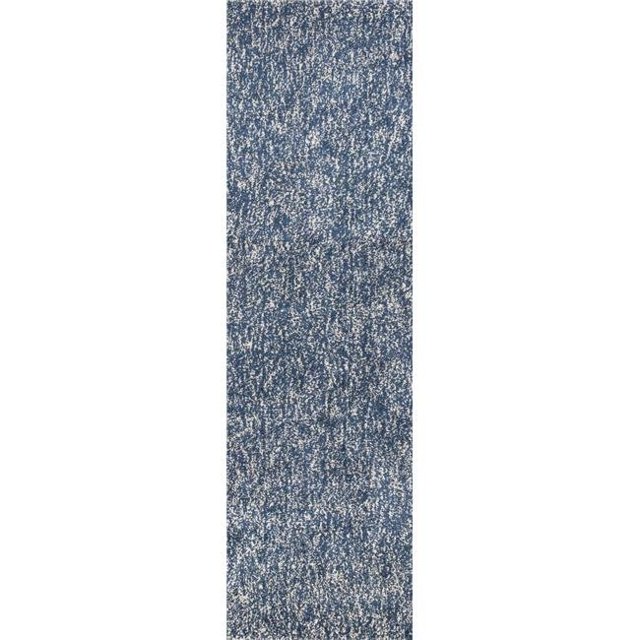 HomeRoots 353893 2 ft. 3 in. x 7 ft. 6 in. Runner Polyester Indigo & Ivory Heather Area Rug
