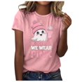 thumbnail image 1 of TSADFHJI Hauts Athlétiques Femmes Mode Décontractée Imprimé Col Rond Manches Courtes Chandail T-Shirt S, 1 of 6