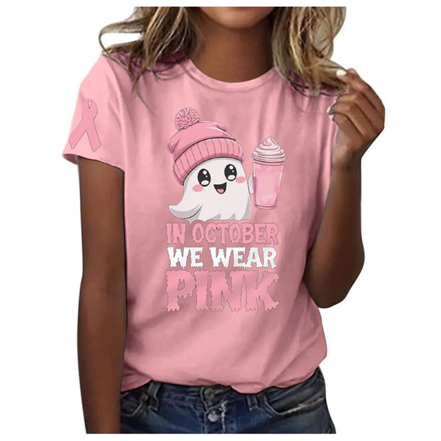 TSADFHJI Hauts Athlétiques Femmes Mode Décontractée Imprimé Col Rond Manches Courtes Chandail T-Shirt S
