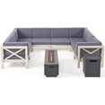 thumbnail image 1 of Thasos Bois 8 Places en Forme de Canapé Sectionnel & Foyer Gris/gris Foncé, 1 of 34