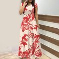 thumbnail image 1 of Robes pour Femmes 2024 Été Oversize Col Rond Manches Courtes Imprimé Quotidien Décontracté Vintage Bohème Robe Maxi Rabais de 50 % Liquidation!, 1 of 5