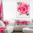 thumbnail image 1 of Big Pink Rose Flower with Leaves - Large Floral Canvas Artwork, 1 of 3