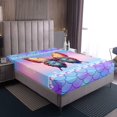 thumbnail image 4 of Erosebridal Girly Butterfly Sheet Set Full, Psychedelic Galaxy Stars Bedding Sets Full Size, 4pcs, 4 of 7