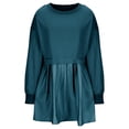thumbnail image 4 of Pisexur Robe Chandail Surdimensionnée pour Femmes, Col Rond, Manches Longues, Patchwork, Robe d'Automne, Chandail à Enfiler, Hauts Amples et Fluides, Robe Chandail, Mini-Robe, 4 of 8