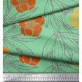 thumbnail image 3 of Soimoi Green Poly Georgette Fabric Leaves & Floral Hand Drawn Fabric Prints By Yard 42 Inch Wide, 3 of 3