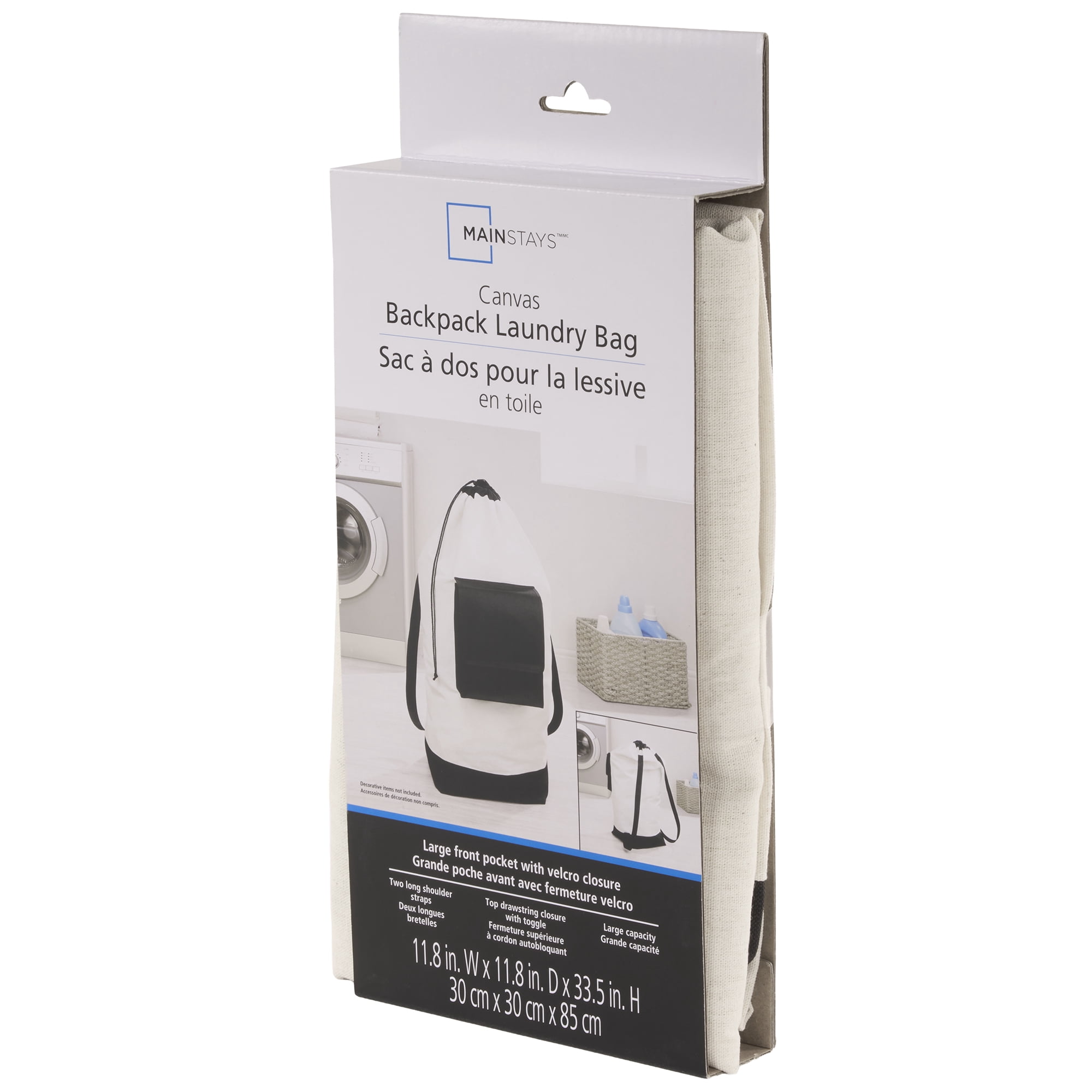 Mainstays Canvas Backpack Laundry Bag